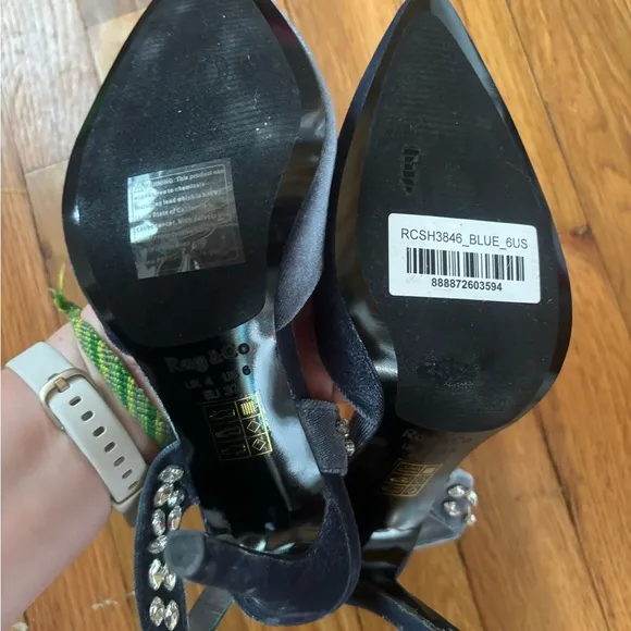 Blue Velvet Slingback Heels size 6