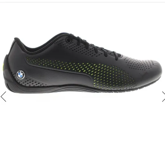 BMW Puma Black and Yellow Green Athletic Shoes