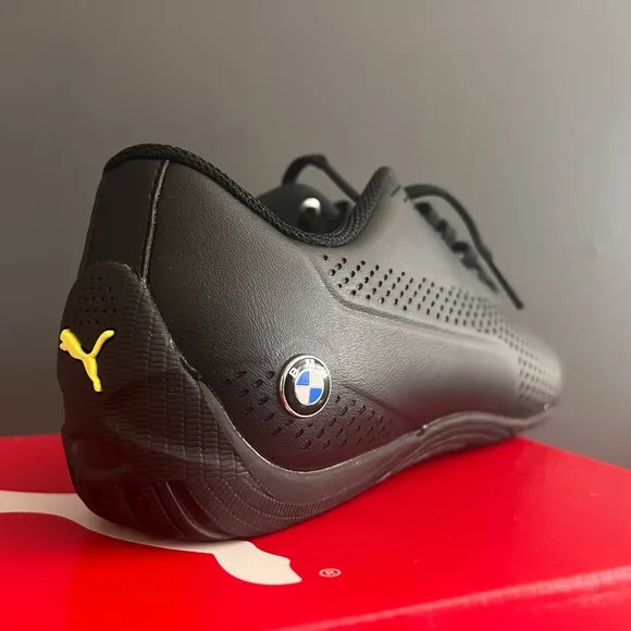 BMW Puma Black and Yellow Green Athletic Shoes