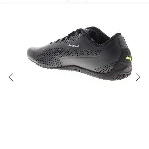 BMW Puma Black and Yellow Green Athletic Shoes