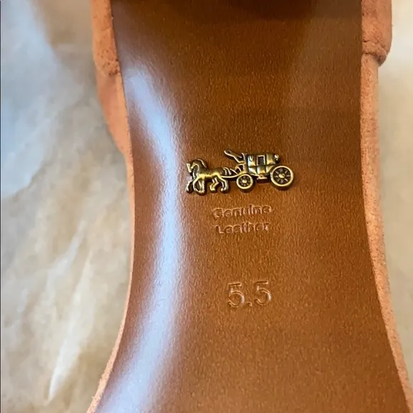 BNWT Coach Pink Peony Suede Heel Sandals