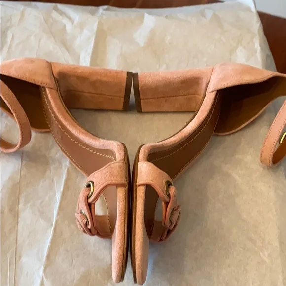 BNWT Coach Pink Peony Suede Heel Sandals