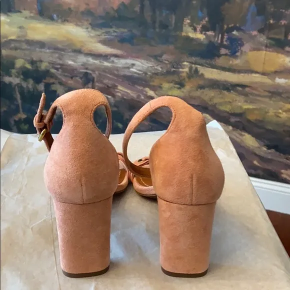 BNWT Coach Pink Peony Suede Heel Sandals