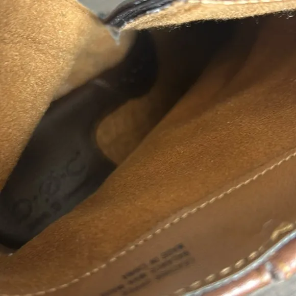 B.O.C Born Concept Traipse Brown Leather Booties Cuffed Double Buckle 7/38