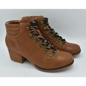 BOC Born Concept Womens Size 11 Alder Brown Block Heel Lace Up Booties Boots