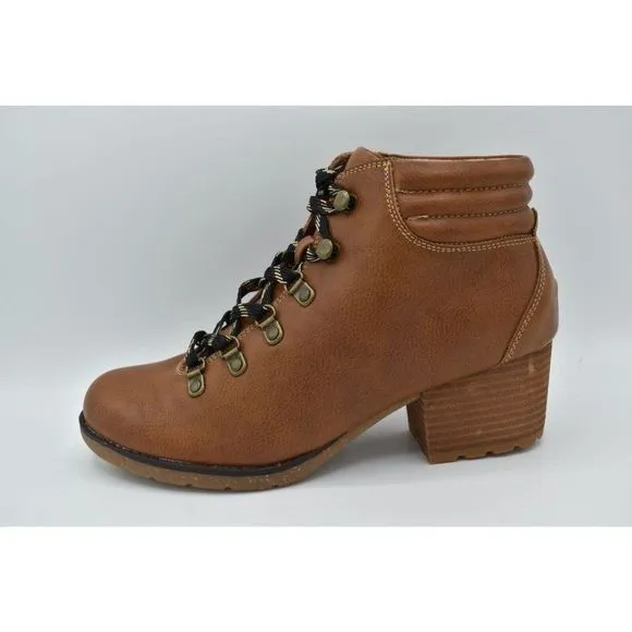 BOC Born Concept Womens Size 11 Alder Brown Block Heel Lace Up Booties Boots