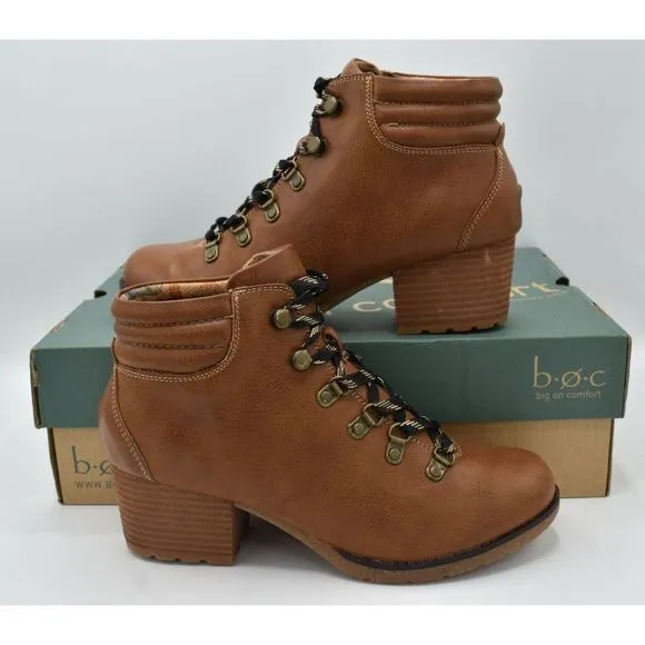 BOC Born Concept Womens Size 11 Alder Brown Block Heel Lace Up Booties Boots
