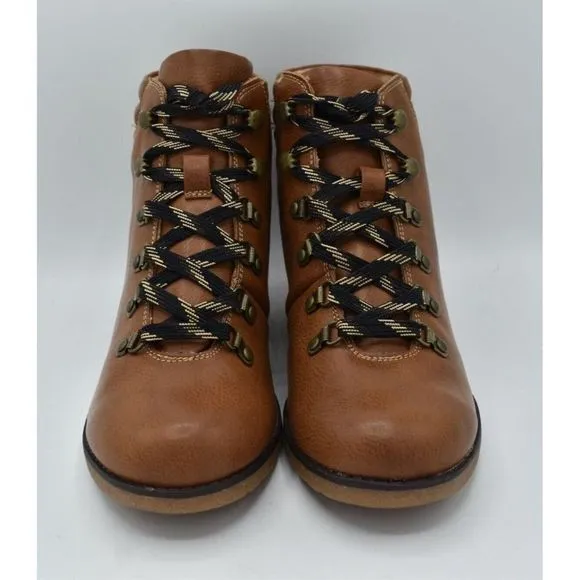 BOC Born Concept Womens Size 11 Alder Brown Block Heel Lace Up Booties Boots