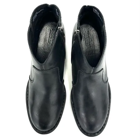 BORN BLACK GENUINE LEATHER HEELED WESTERN / COWBOY ANKLE BOOTS / BOOTIES