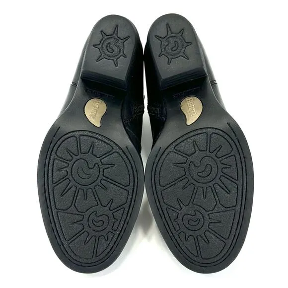 BORN BLACK GENUINE LEATHER HEELED WESTERN / COWBOY ANKLE BOOTS / BOOTIES
