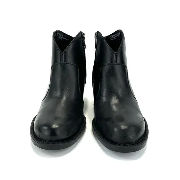 BORN BLACK GENUINE LEATHER HEELED WESTERN / COWBOY ANKLE BOOTS / BOOTIES