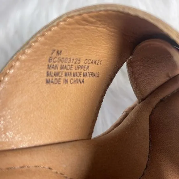 Born BOC Tan Leather Summer Slide Sandals Sz 7