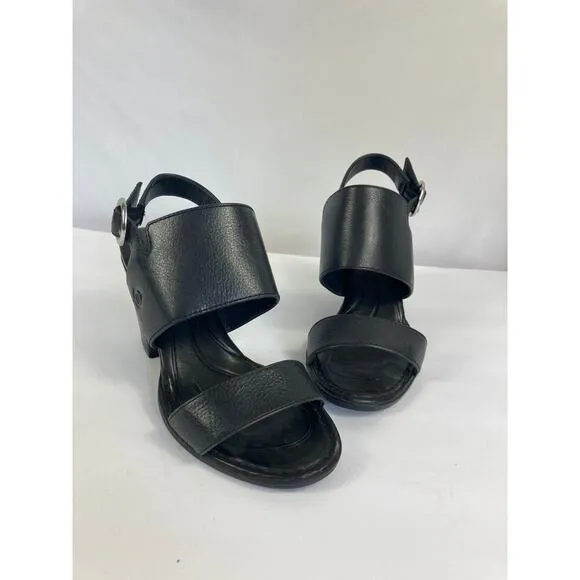 Born Cindie Heel Sandals Black Size 6