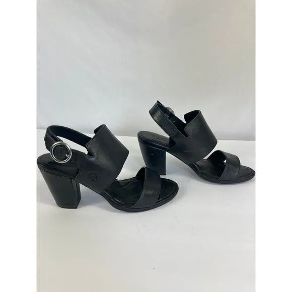 Born Cindie Heel Sandals Black Size 6
