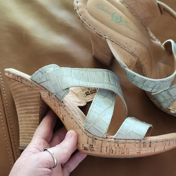 BORN Crown Heeled Sandals with Open Toe Design, Size 10