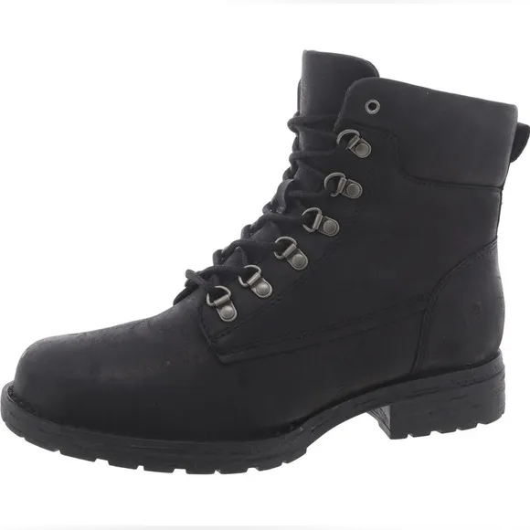 BORN - Leather Block Heel Boots - NEW