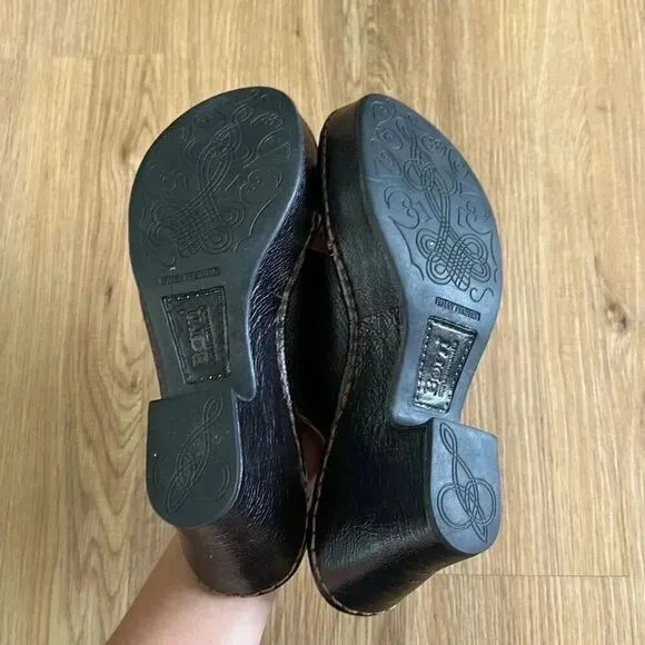 Born Leather Slingback Block Heel Sandals Women Size US 8