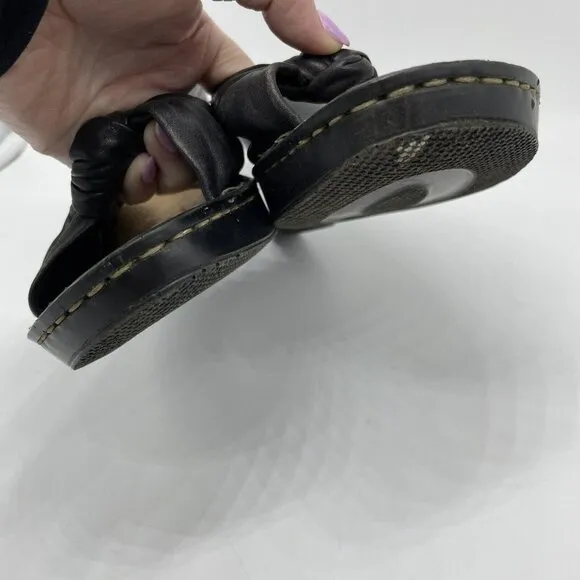 Born Wedge Sandals Black Leather US size 9 #3890L3