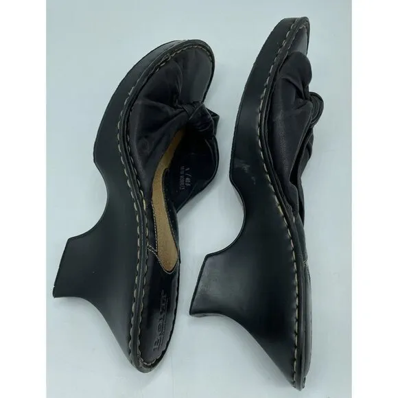 Born Wedge Sandals Black Leather US size 9 #3890L3