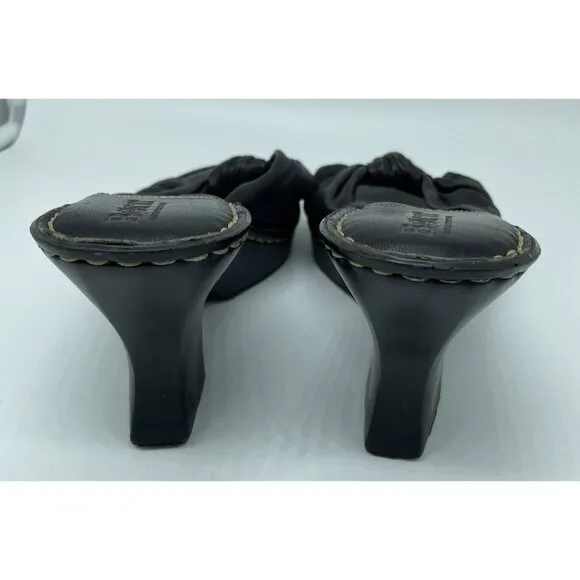Born Wedge Sandals Black Leather US size 9 #3890L3