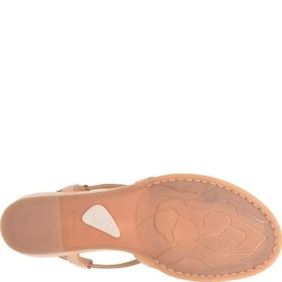 Born Sibyl BR0055702 Sandals Women's 7 Tan Leather Wedge Heel Slingback ZPO1137