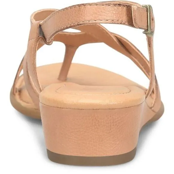 Born Sibyl BR0055702 Sandals Women's 7 Tan Leather Wedge Heel Slingback ZPO1137