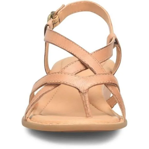 Born Sibyl BR0055702 Sandals Women's 7 Tan Leather Wedge Heel Slingback ZPO1137