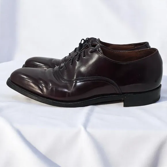 Bostonian Leather Dress Shoes Mens 10 C Burgundy Oxfords Lace Up Classic Casual