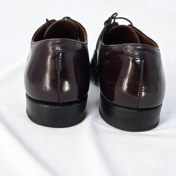 Bostonian Leather Dress Shoes Mens 10 C Burgundy Oxfords Lace Up Classic Casual