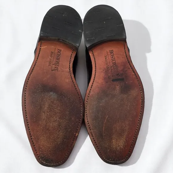 Bostonian Leather Dress Shoes Mens 10 C Burgundy Oxfords Lace Up Classic Casual