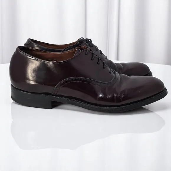 Bostonian Leather Dress Shoes Mens 10 C Burgundy Oxfords Lace Up Classic Casual
