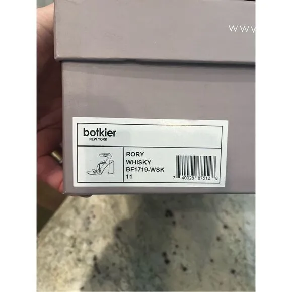 Botkier Rory Chunky Heeled Sandals in Whisky Leather Sz 11 NIB