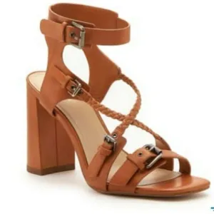 Botkier Rory Chunky Heeled Sandals in Whisky Leather Sz 11 NIB