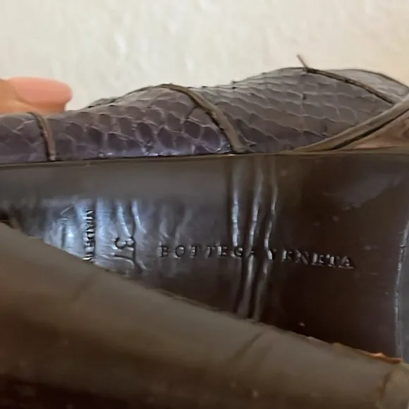 BOTTEGA VENETA heels Leather Python Animal print slingback platforms EU …