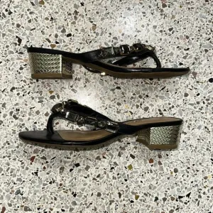 Bottero Brazil black gold heel sandal 6
