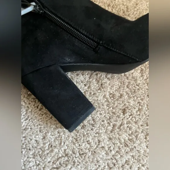 BP Over The Knee Black Suede Block Heel Boots Size 6