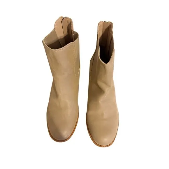 🟠Brand New Mia Amore Letty Lug Sole Chelsea Chunky Ankle Boots in Stone Size 10