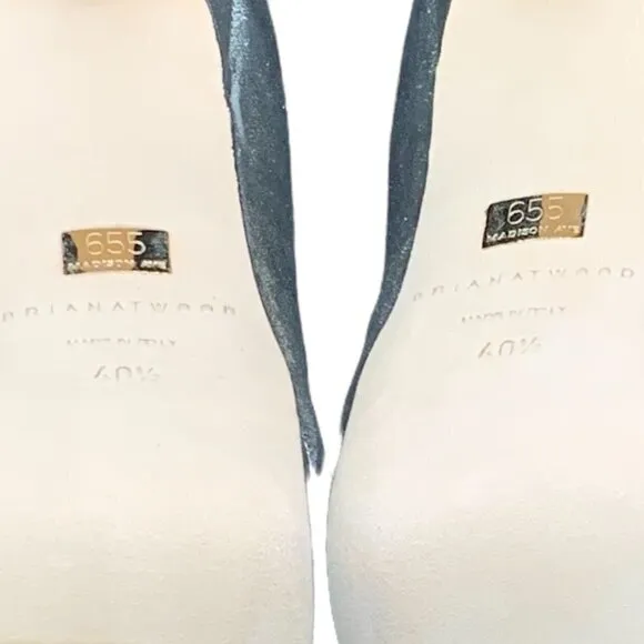 BRIAN Atwood Madison Avenue Gold Platform Peep Toe Heels Size 10.5