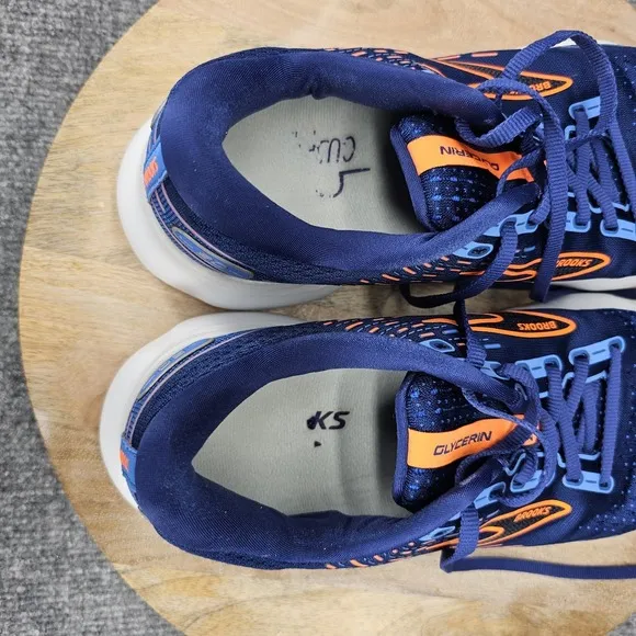 Brooks Glycerin 20 Mens Size 11 Blue Orange Athletic Running Shoes 1103831E444
