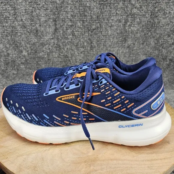 Brooks Glycerin 20 Mens Size 11 Blue Orange Athletic Running Shoes 1103831E444