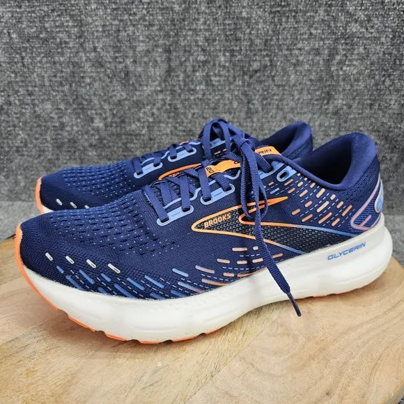 Brooks Glycerin 20 Mens Size 11 Blue Orange Athletic Running Shoes 1103831E444