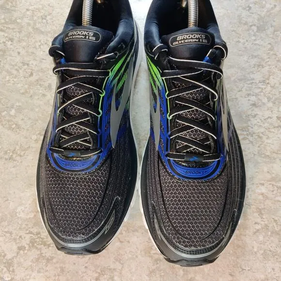 Brooks Men Size 10.5 D Glycerin 15 Shoes Black Blue Green Running *Read Desc.