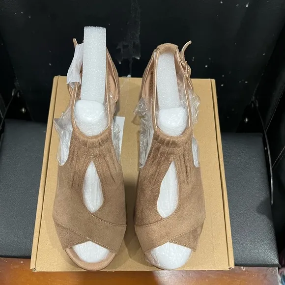 Brown High Heel Sandals with Ankle Strap
