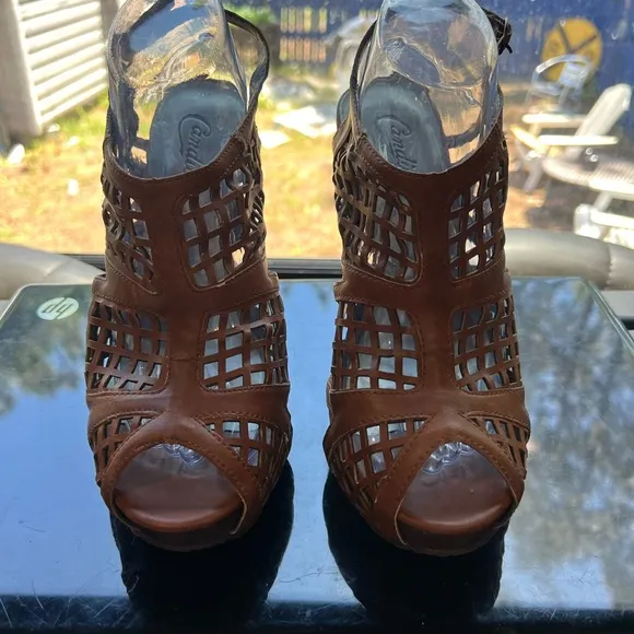 Brown Peep-Toe Women's Shoes