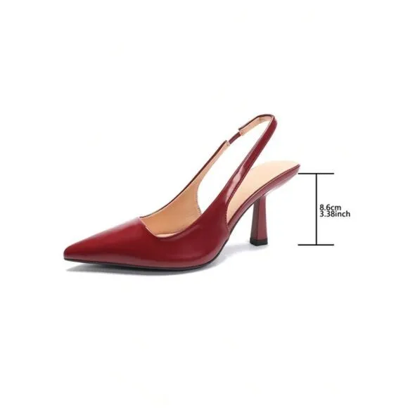 Brown Pointed Toe Shallow Mouth High Heel Sandals With Thin Heels