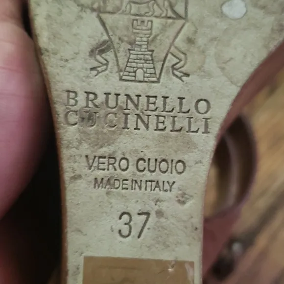Brunello Cucinelli Leather Wedge strappy Sandals