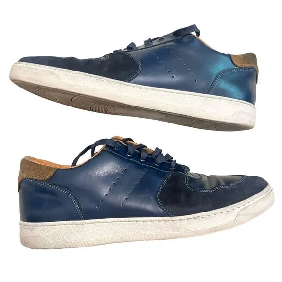 Bruno Magli Ducca Lace-up Oxford Sneakers Navy Blue Leather Size 13 Mens
