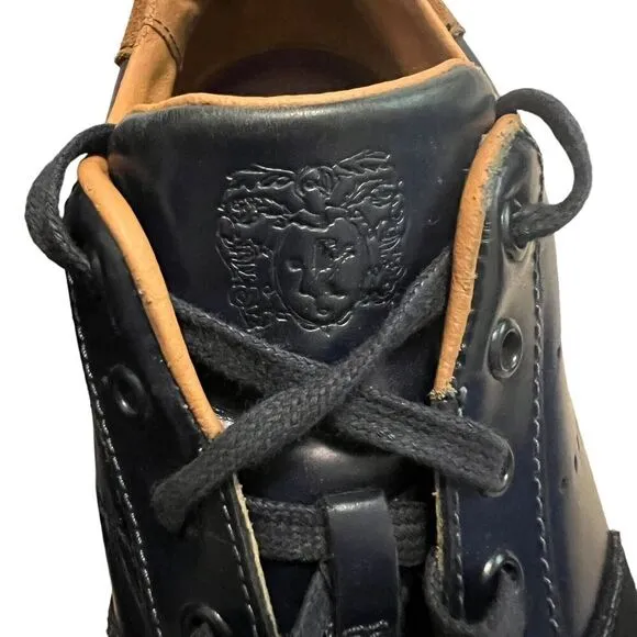 Bruno Magli Ducca Lace-up Oxford Sneakers Navy Blue Leather Size 13 Mens