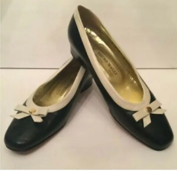Bruno magli vintage chanel like bow pumps/shoes/heels 5.5 womens