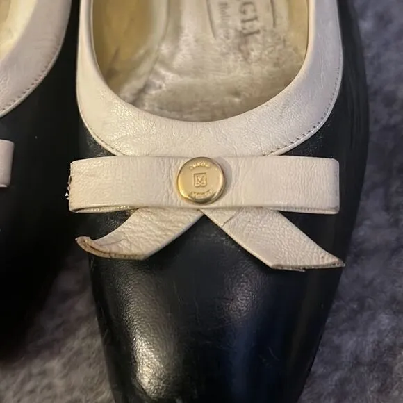 Bruno magli vintage chanel like bow pumps/shoes/heels 5.5 womens